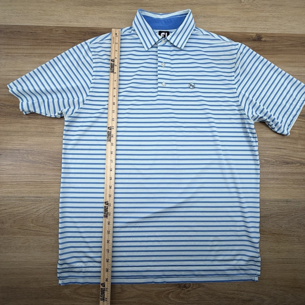 FootJoy Golf Polo Men's Large Blue White Stripe Stretch Performance‎ - Picture 7 of 7